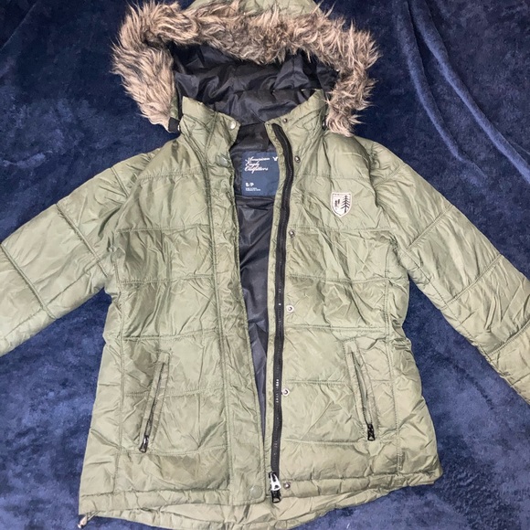 American Eagle Outfitters Olive Green winter coat, small, used - Picture 2 of 7